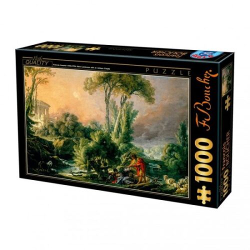 DToys "François Boucher: River Landscape with an Antique Temple" -  Puzzle 1000 κομμάτια