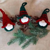Σετ τριών χειροποίητων Χριστουγεννιάτικων στολιδιών Gnomes