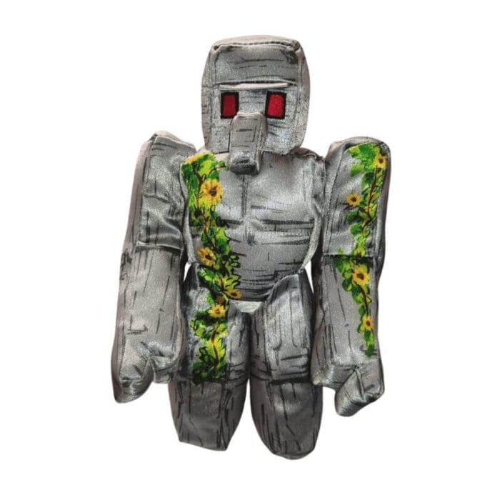 Λούτρινο Iron Golem Minecraft 20 εκ. με λουλούδια