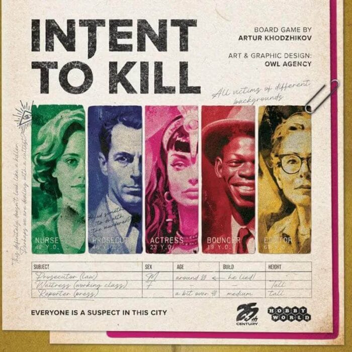 Intent to Kill board game – επιτραπέζιο μυστηρίου ντετέκτιβ και δολοφόνου