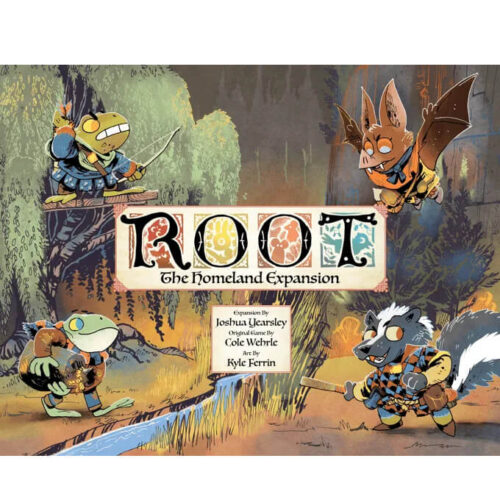 Box art από το Root: The Homeland Expansion με νέες παρατάξεις και φανταστικό σκηνικό