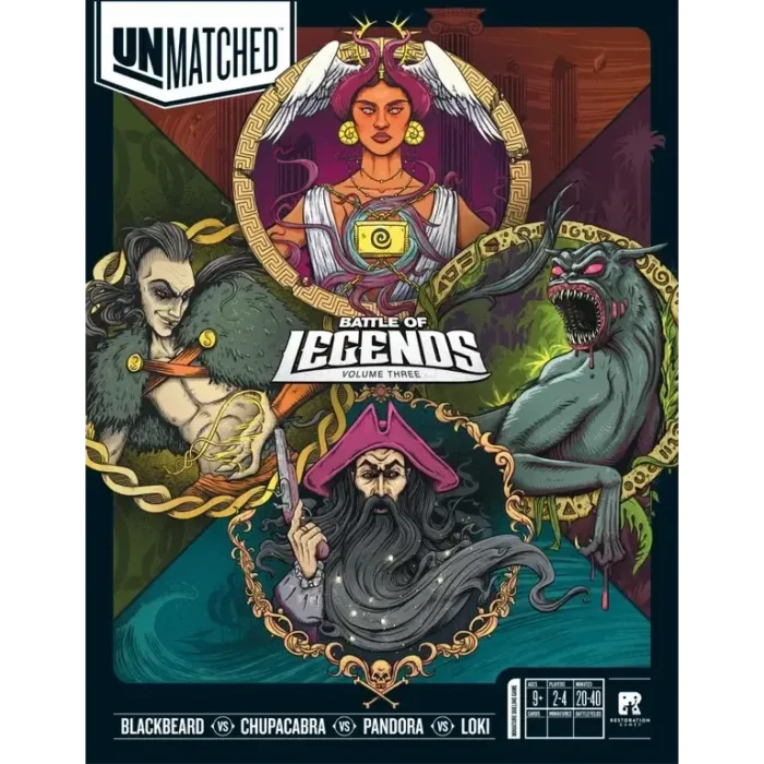 Unmatched Battle of Legends Vol 3 – Loki, Pandora, Chupacabra, Blackbeard επιτραπέζιο με μινιατούρες