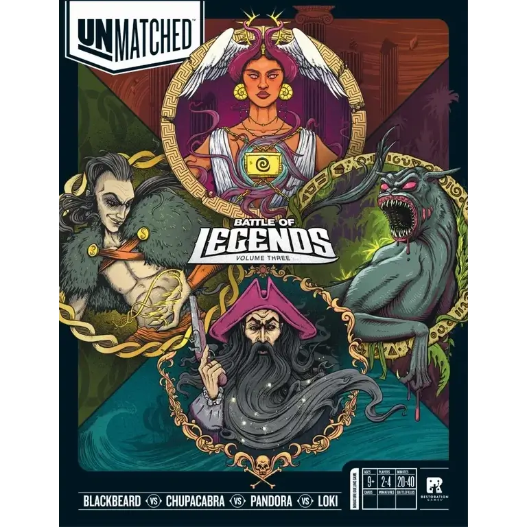 Unmatched Battle of Legends Vol 3 – Loki, Pandora, Chupacabra, Blackbeard επιτραπέζιο με μινιατούρες