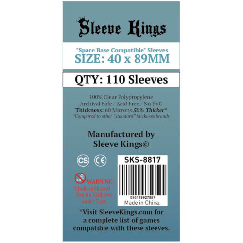 Sleeve Kings : Space Base Compatible Sleeves 60 Microns (40x89mm) – 110