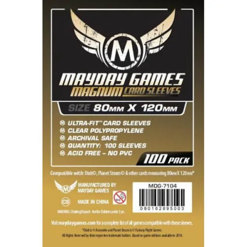Mayday Games : Large Card Sleeves (80x120mm) – 100