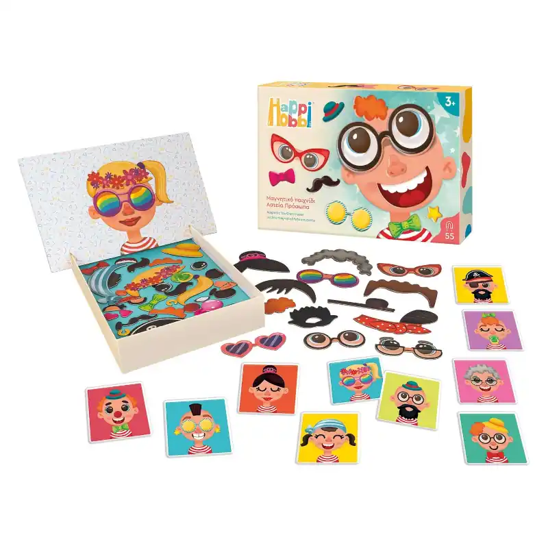AS Happi Hobbi – Μαγνητικό Παιχνίδι Αστεία Πρόσωπα - Εικόνα 2