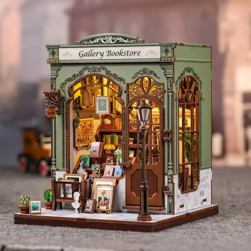 Miniature House Model Kit Gallery Bookstore 20 x 16 cm - Image 2