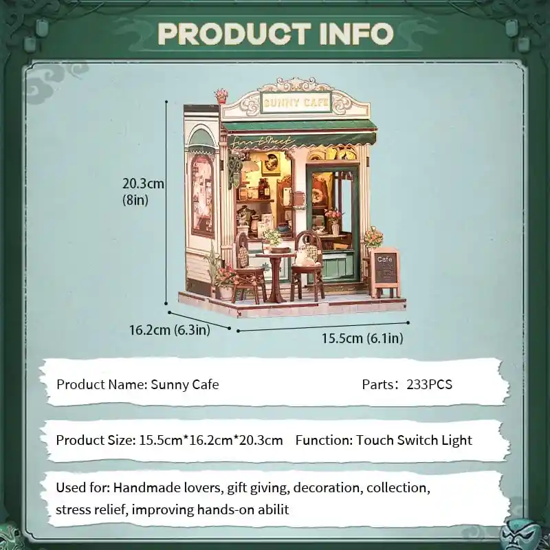 Miniature House Model Kit Sunny Cafe 20 x 16 cm - Image 4